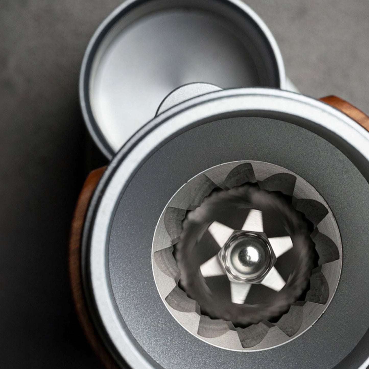 Rechargeable Coffee Grinder with Elegant Wood Cover