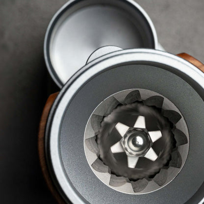 Rechargeable Coffee Grinder with Elegant Wood Cover