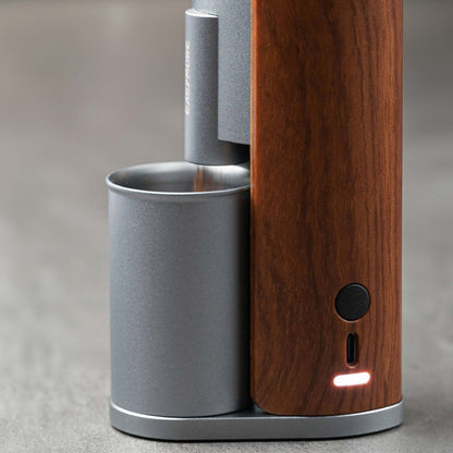 Rechargeable Coffee Grinder with Elegant Wood Cover