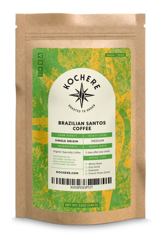 Kochere Coffee Brazilian Santos Medium Roast - Smooth, Elegant, Cocoa Notes
